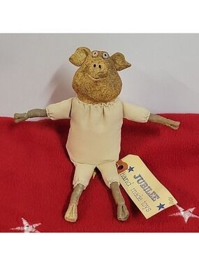 Vintage Jubilee Hand Made Pottery Pig In Nightwear